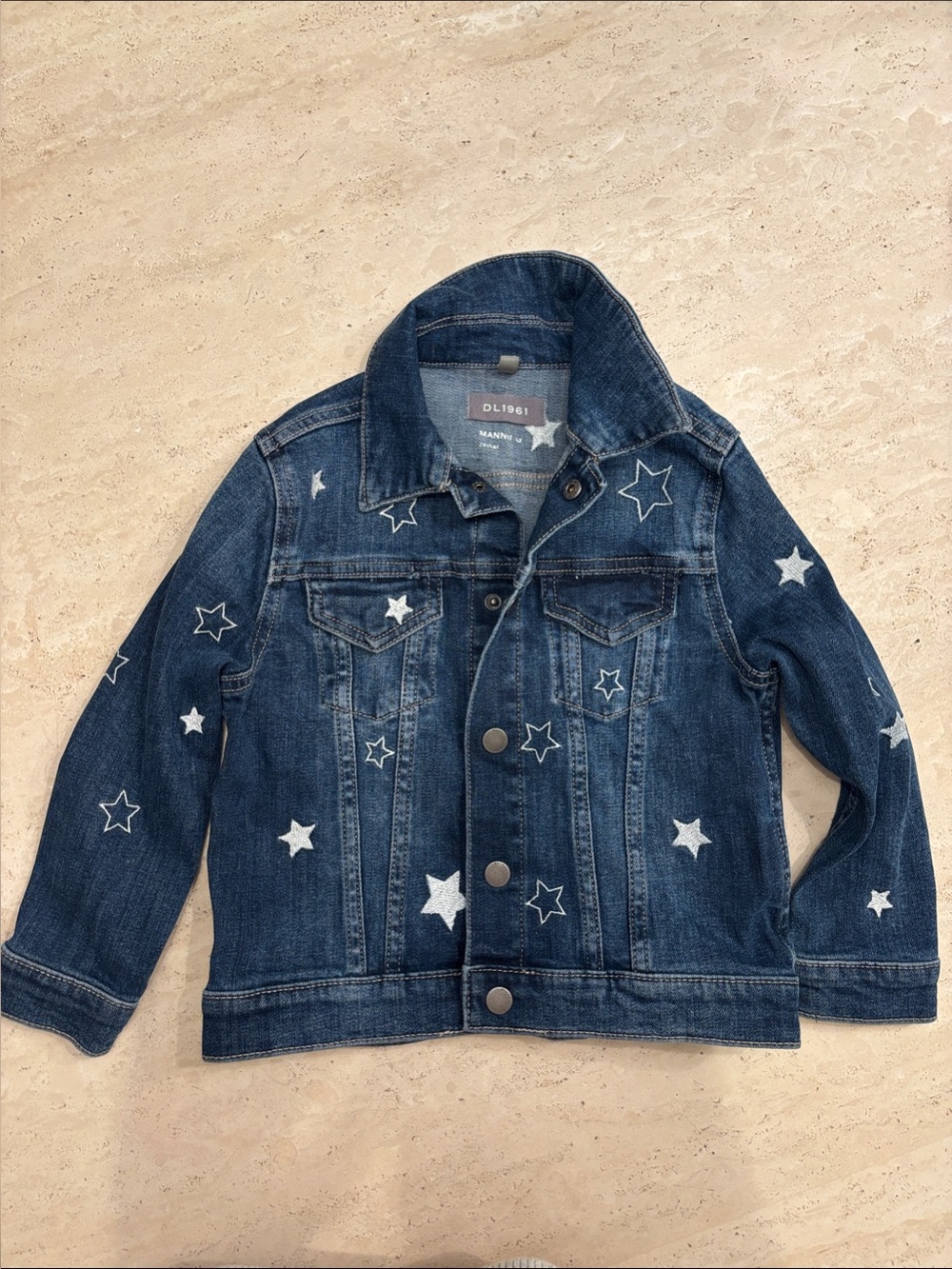 DL1961 Kids' Dark Blue Star Denim Jacket